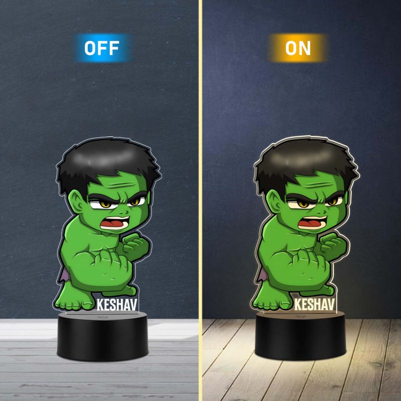 Personalized Hulk UV Print 3D Illusion Night Lamp – Custom Name LED Light
